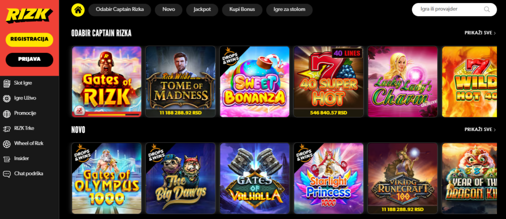 Dizajn i funkcionalnost rizk kazina