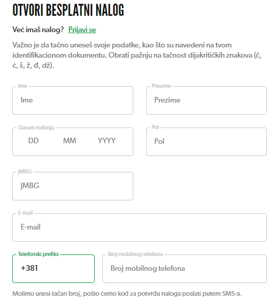 Prozorčić za registraciju na rizk kazino