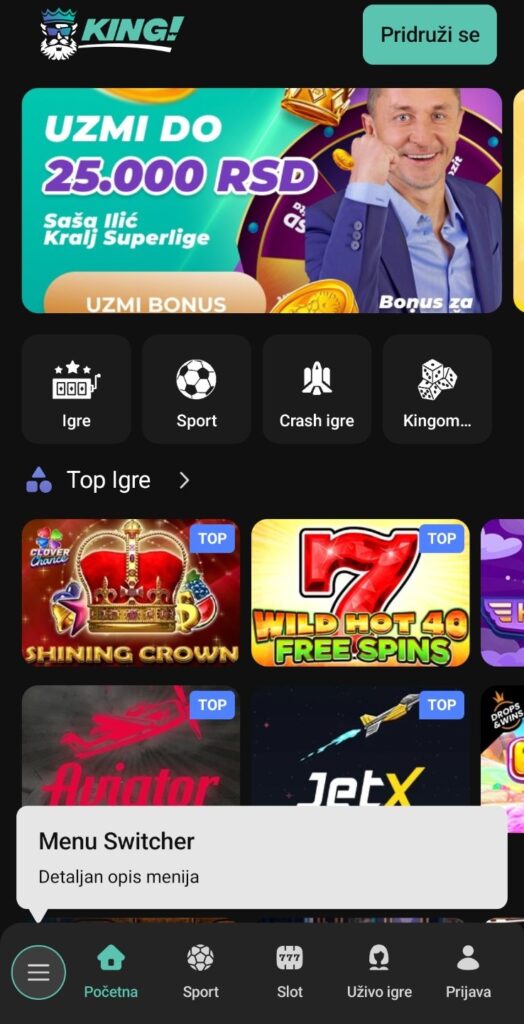 king kazino mobilna aplikacija iskustva