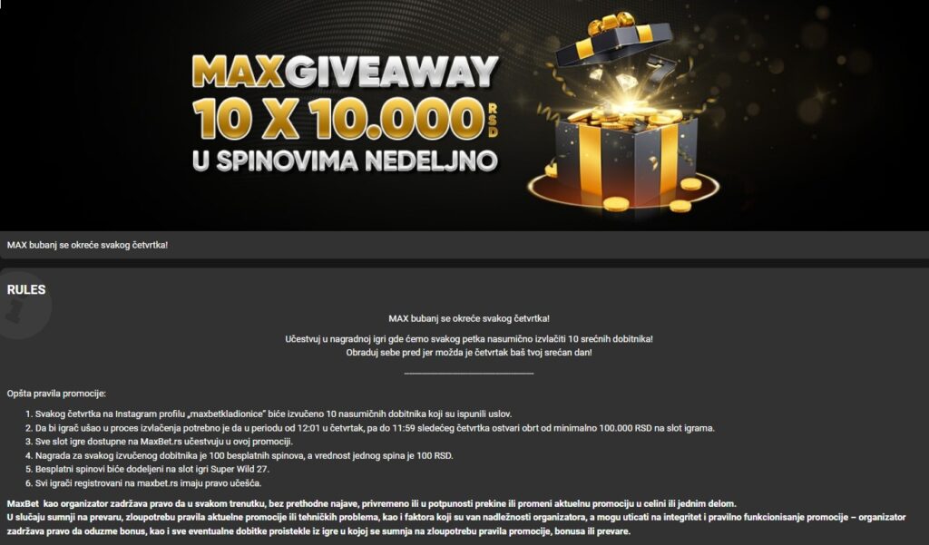 maxbet slot igre promocija