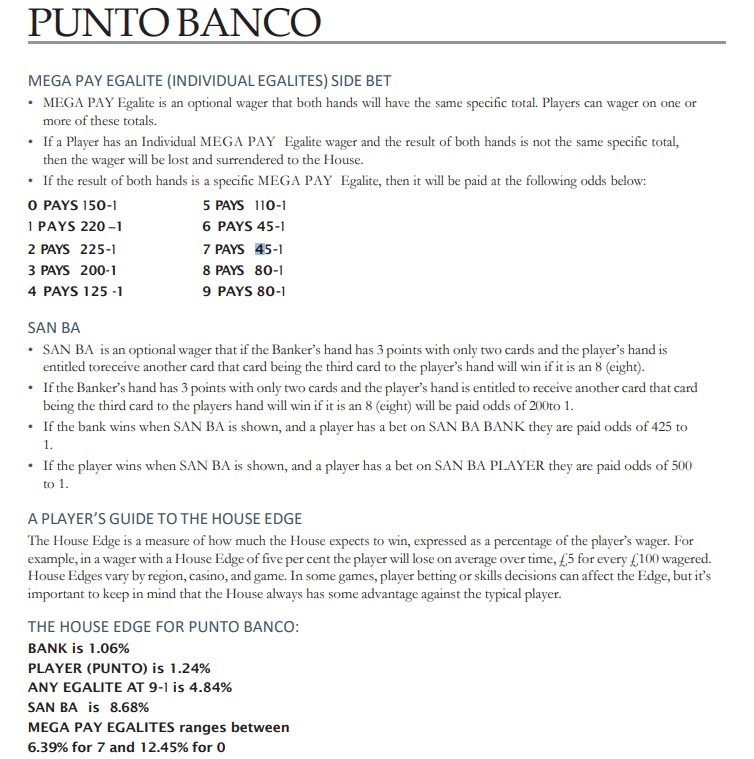 kako igrati baccarat punto banco