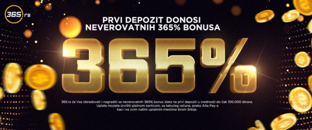 365 bonus dobrodošlice
