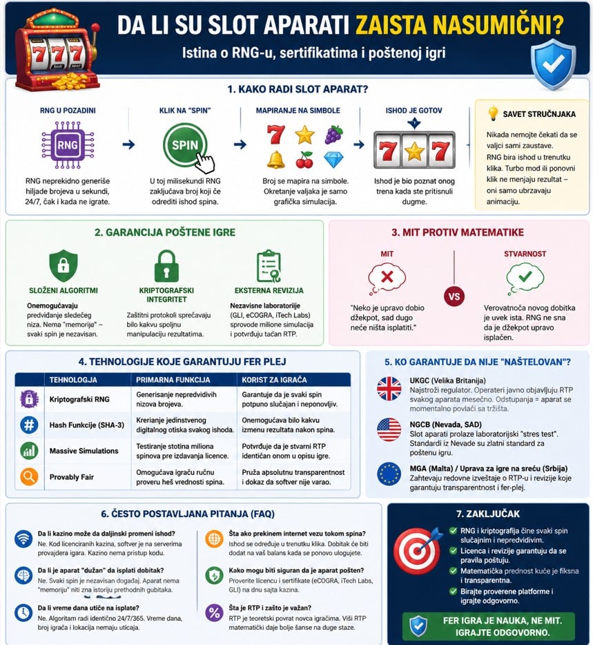 Da li su slot aparati zaista nasumični infografika