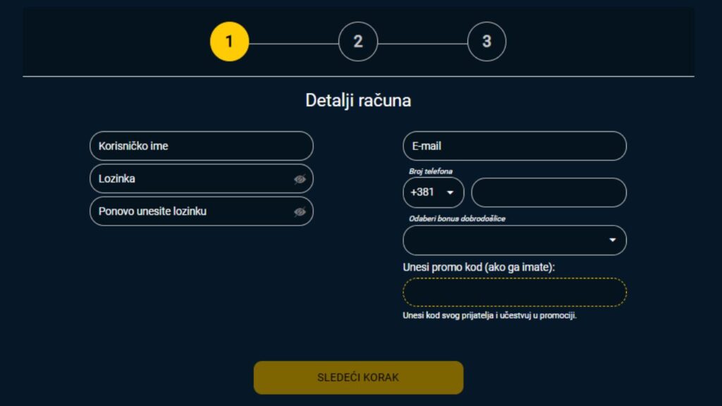 registracija naloga ambassadorbet